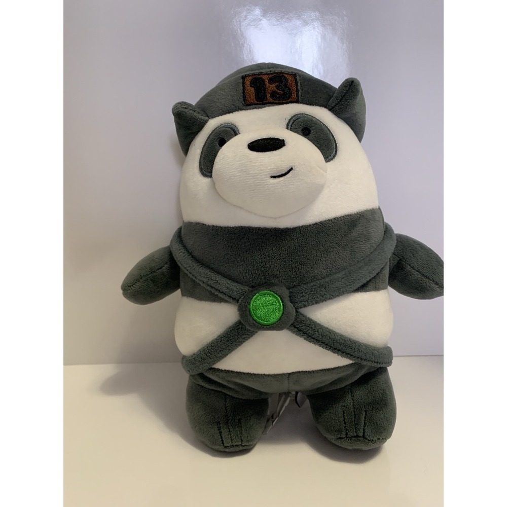 Miniso Cartoon Network We Bare Bears Ninja Panda Bear Soft Stuffed Plush Toy 9"